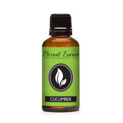 Eternal Essence Oils cucumber bottle; 30ml amber glass, ideal for candles and diffusers.