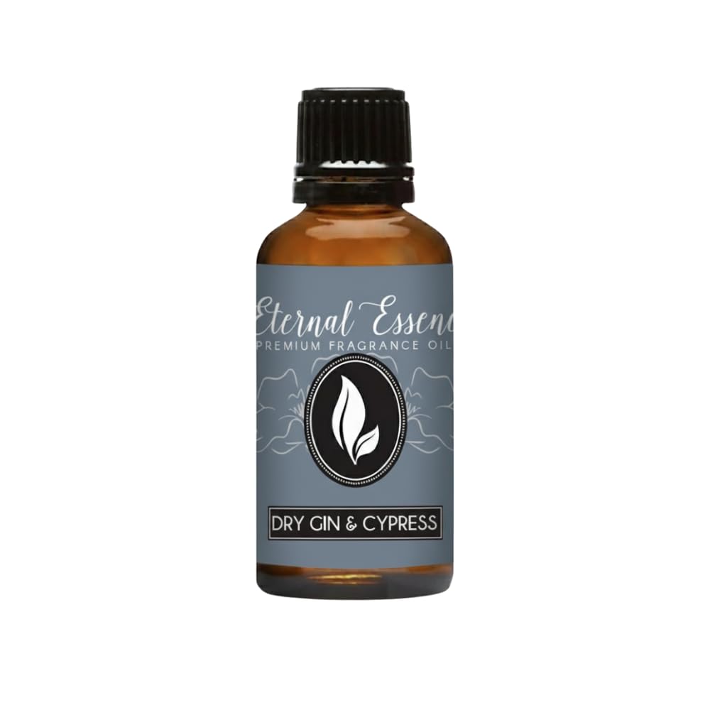 Eternal Essence Oils Dry Gin & Cypress bottle pour for precise fragrance application in DIY projects
