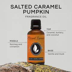 Eternal Essence Oils Salted Caramel Pumpkin amber bottle with dropper cap for safety and accuracy.