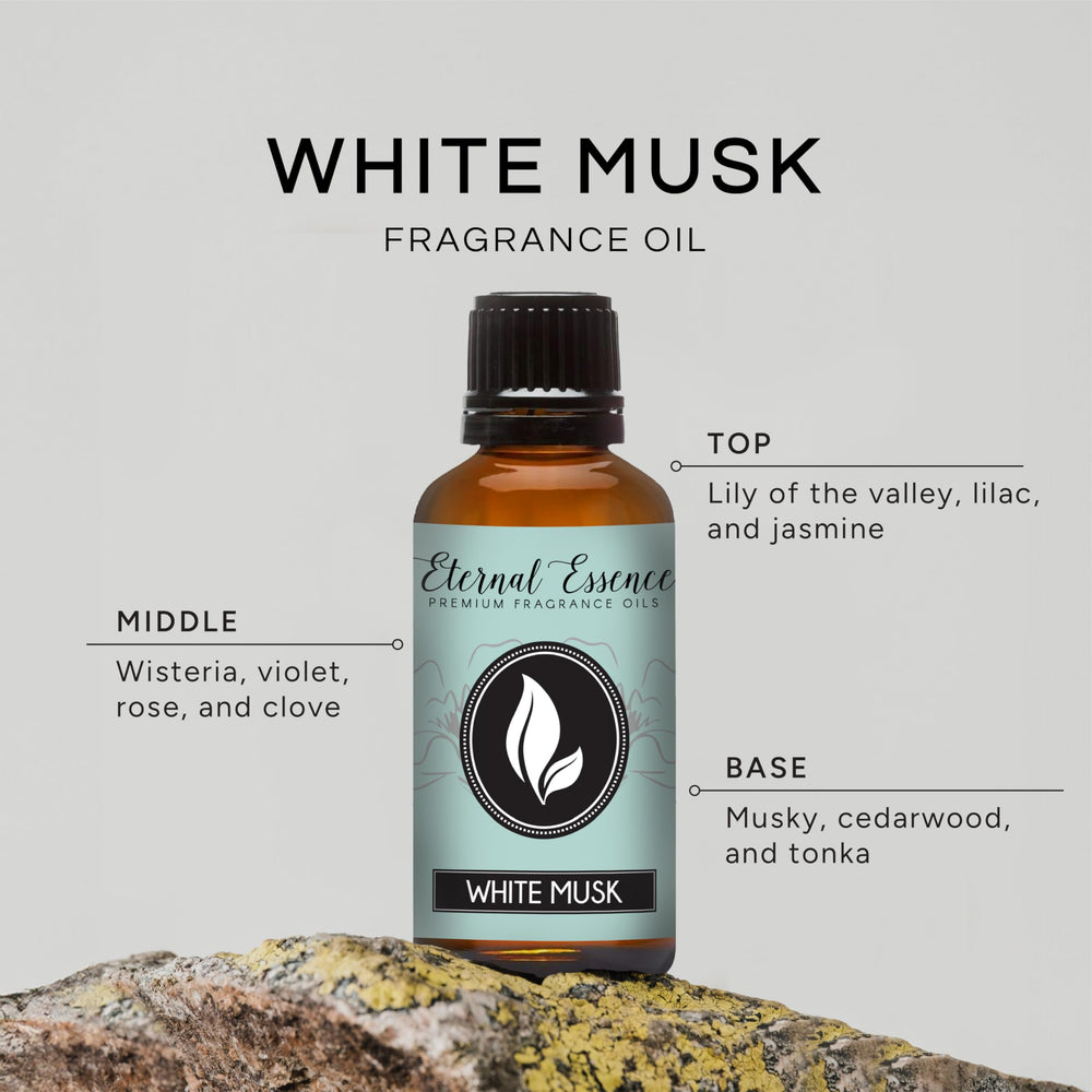 Eternal Essence Oils White Musk cap and dropper enable precise dispensing for DIY projects