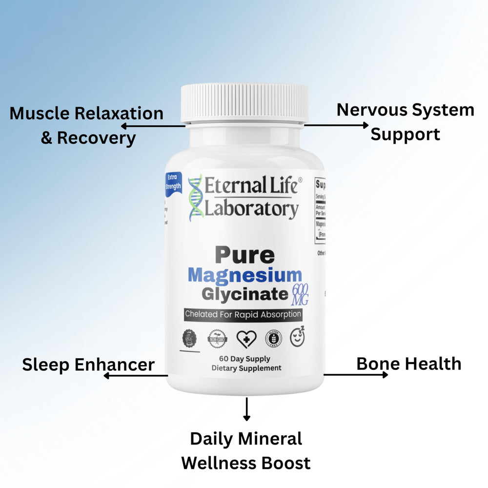 Eternal Life Laboratory bottle with 60 capsules for daily wellness.