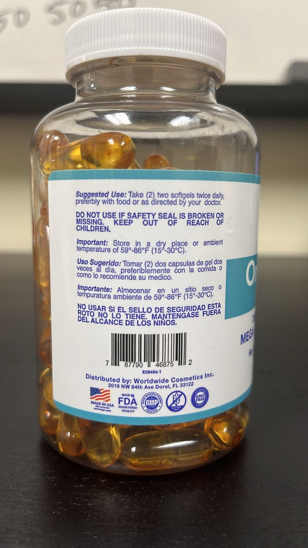 Eternal Spirit Beauty Omega-3 serving shot shows mega-concentrated formula potency.