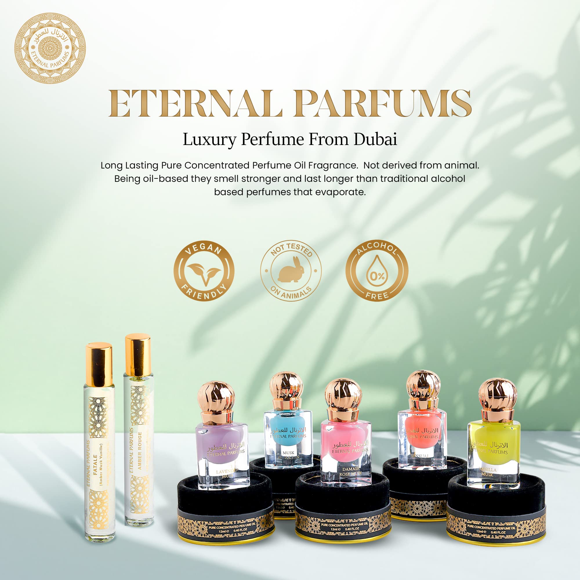 Eternal Parfums Travel-size roll-on ready for on-the-go use.