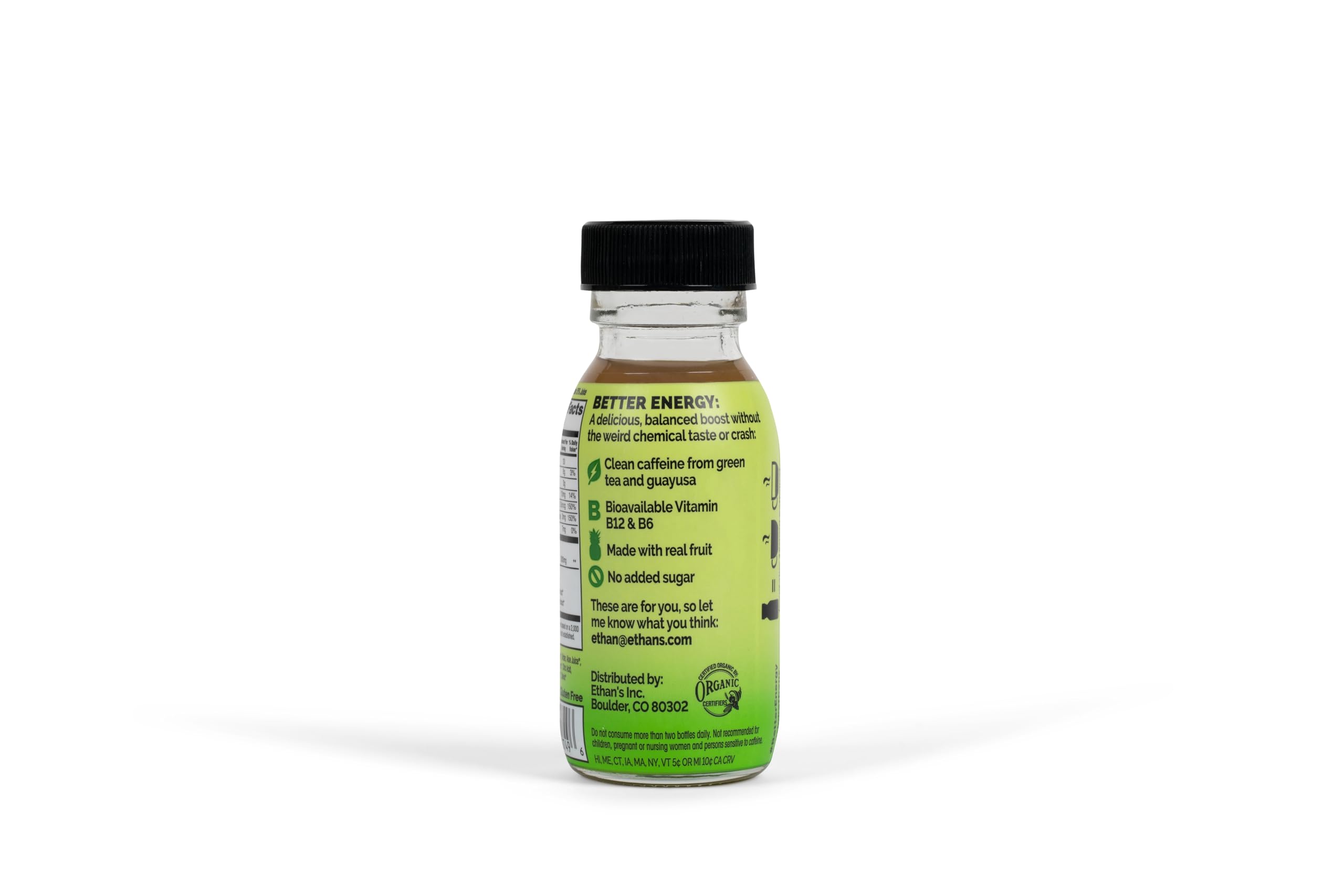 Recyclable glass bottle packaging emphasizes non-toxic storage.