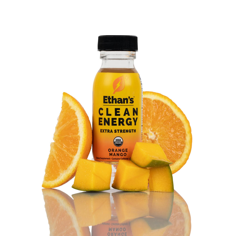 Ethan's organic green tea and guayusa ingredients close-up highlighting natural caffeine source.