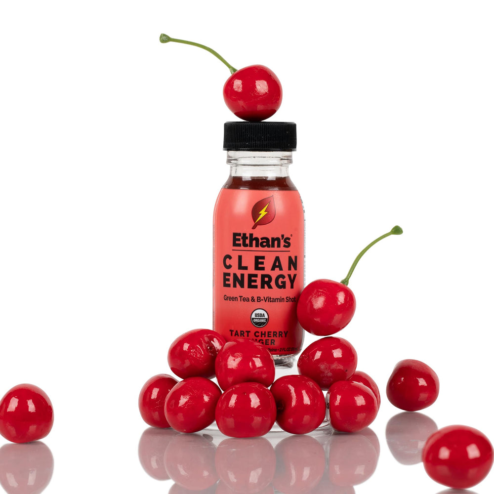 Ethan's energy shot pour captured mid-drink for portable focus during workouts.