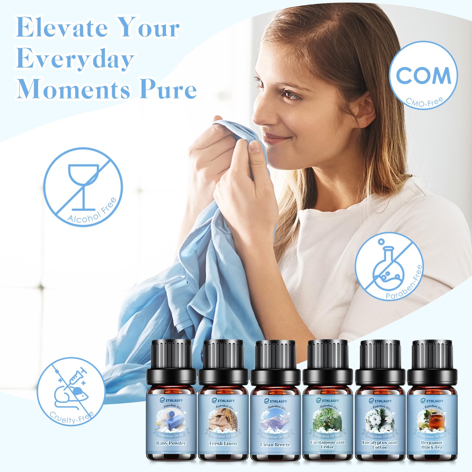 Ethlauff Clean Breeze oil for rejuvenating diffusers and linens