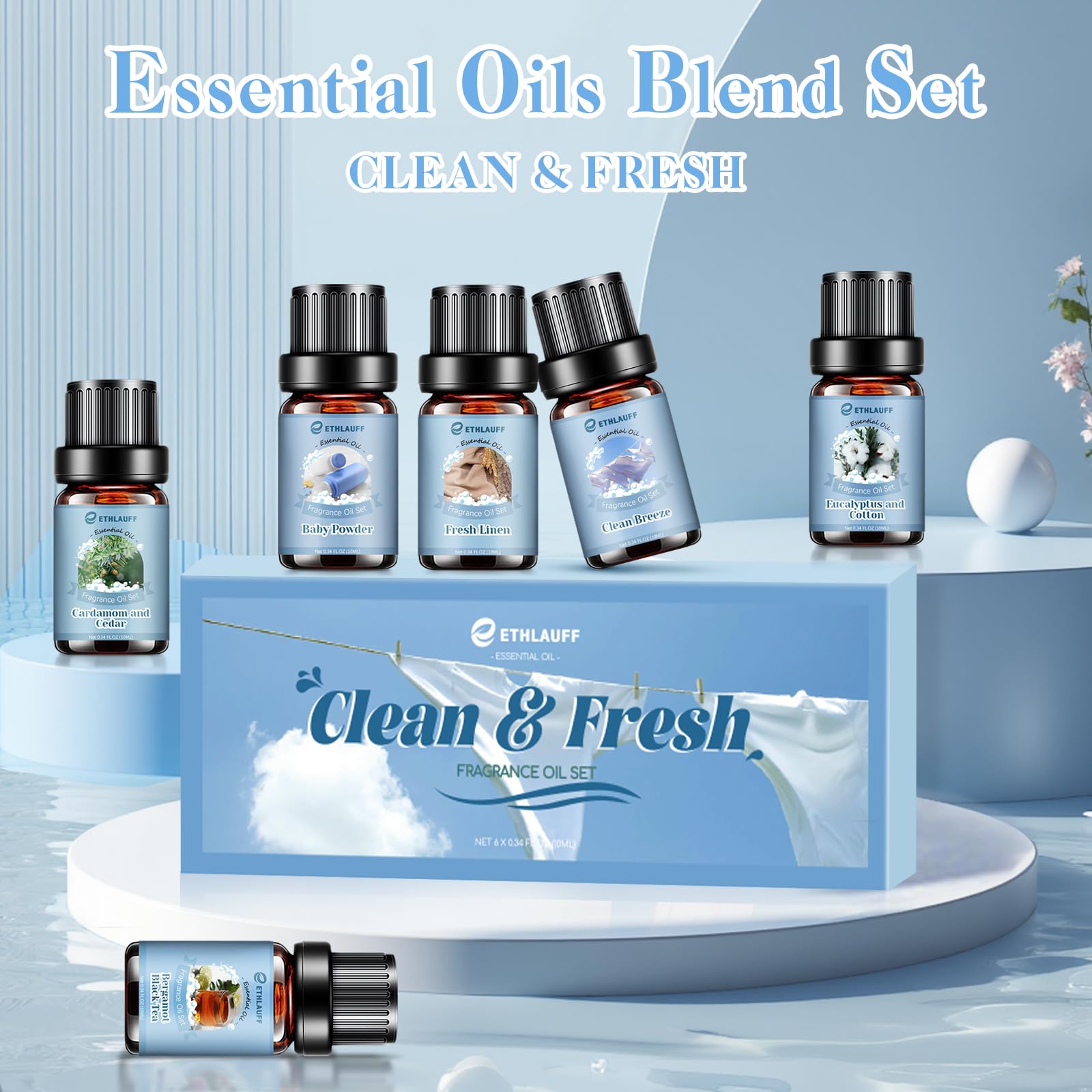 Ethlauff diffuser-ready oil collection ready to refresh living spaces