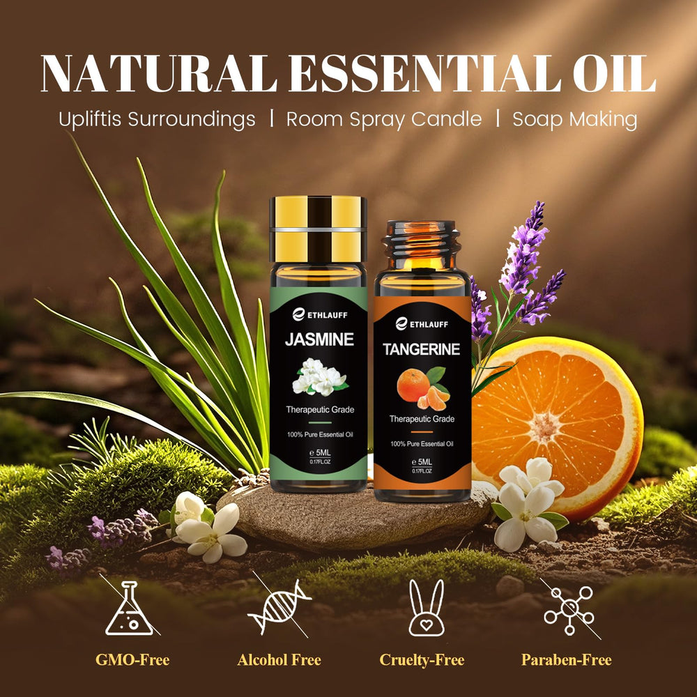Ethlauff Essential Oil Set near diffuser for effortless room fragrance ideas