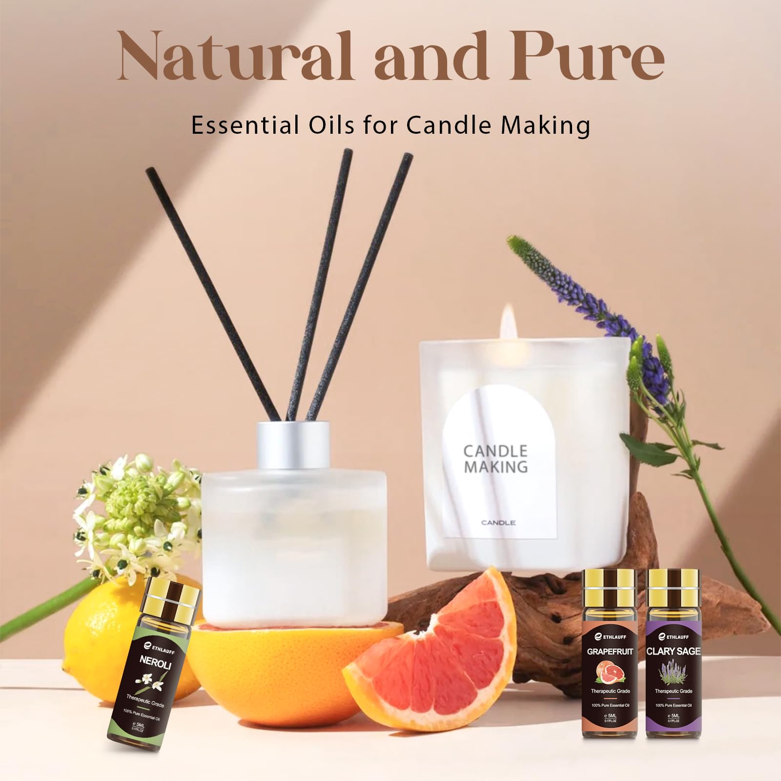 Ethlauff eucalyptus bottle for clearing scents and refreshing diffuser sessions.
