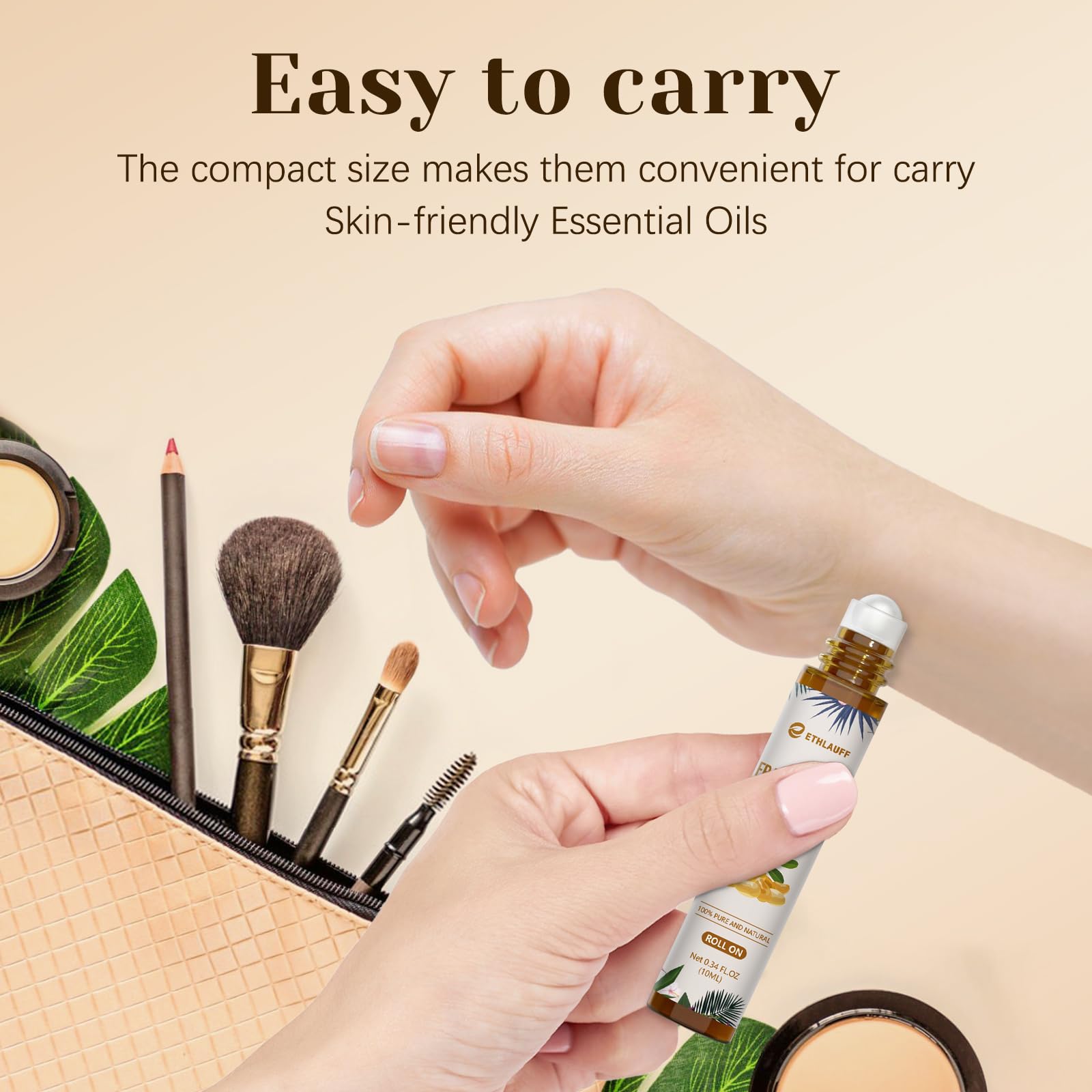 Ethlauff Frankincense roll-on skin care for soothing daily rituals.