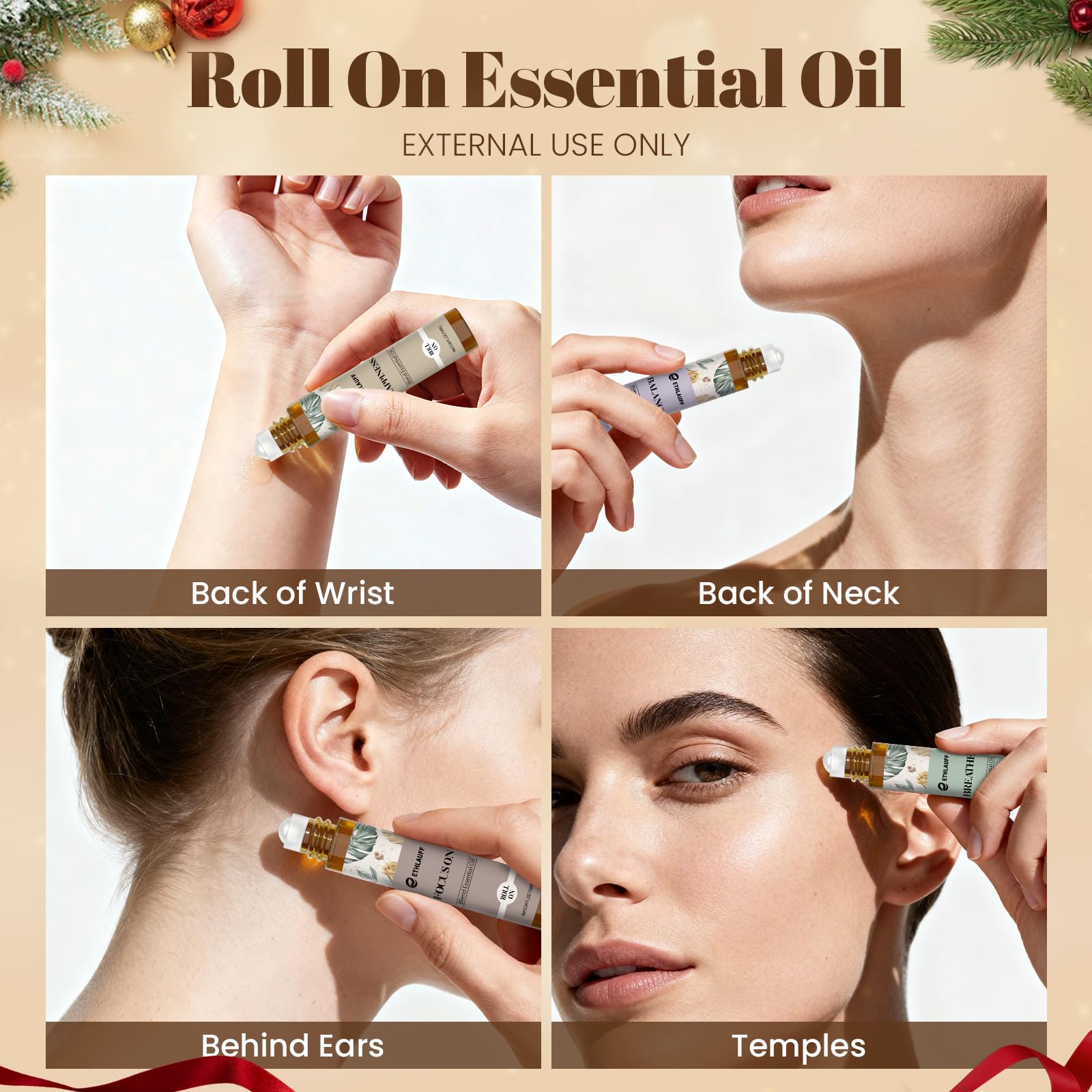 Ethlauff Happiness roll-on bottle offers a mood-boosting aroma for moments.