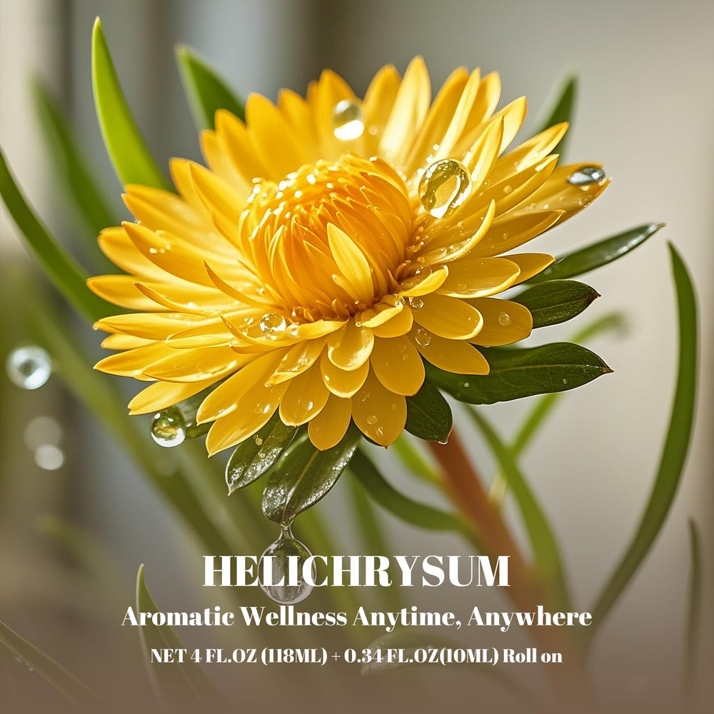 Ethlauff Helichrysum beside yoga mat for mindful practice.