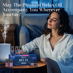Ethlauff Relax Diffuser Oil tranquil aroma bottle creates earthy, grounding atmosphere.