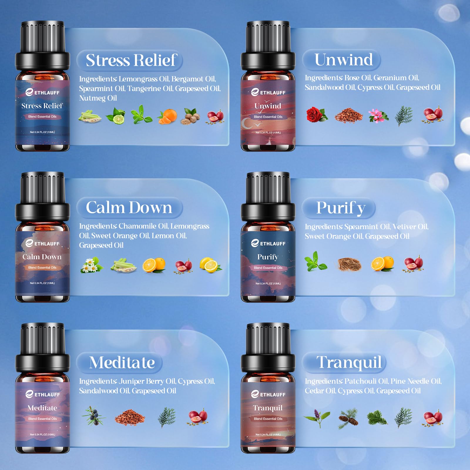 Ethlauff Relax Diffuser Oil unwind sleep scene encourages restful nights.