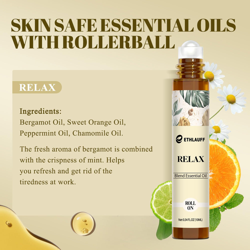 Ethlauff Relax Essential Oil diffuser view suggesting soothing aromatherapy.