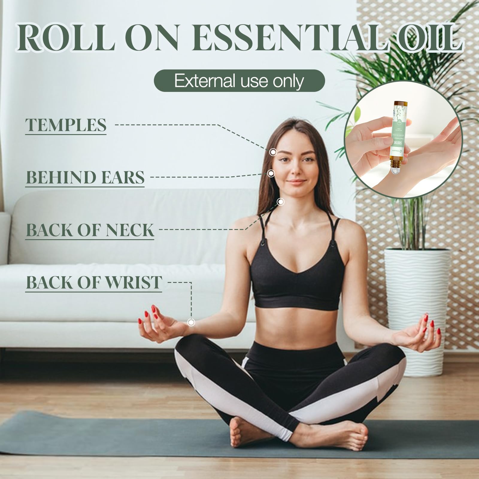 Ethlauff Relaxing massage application with roll-on convenience.