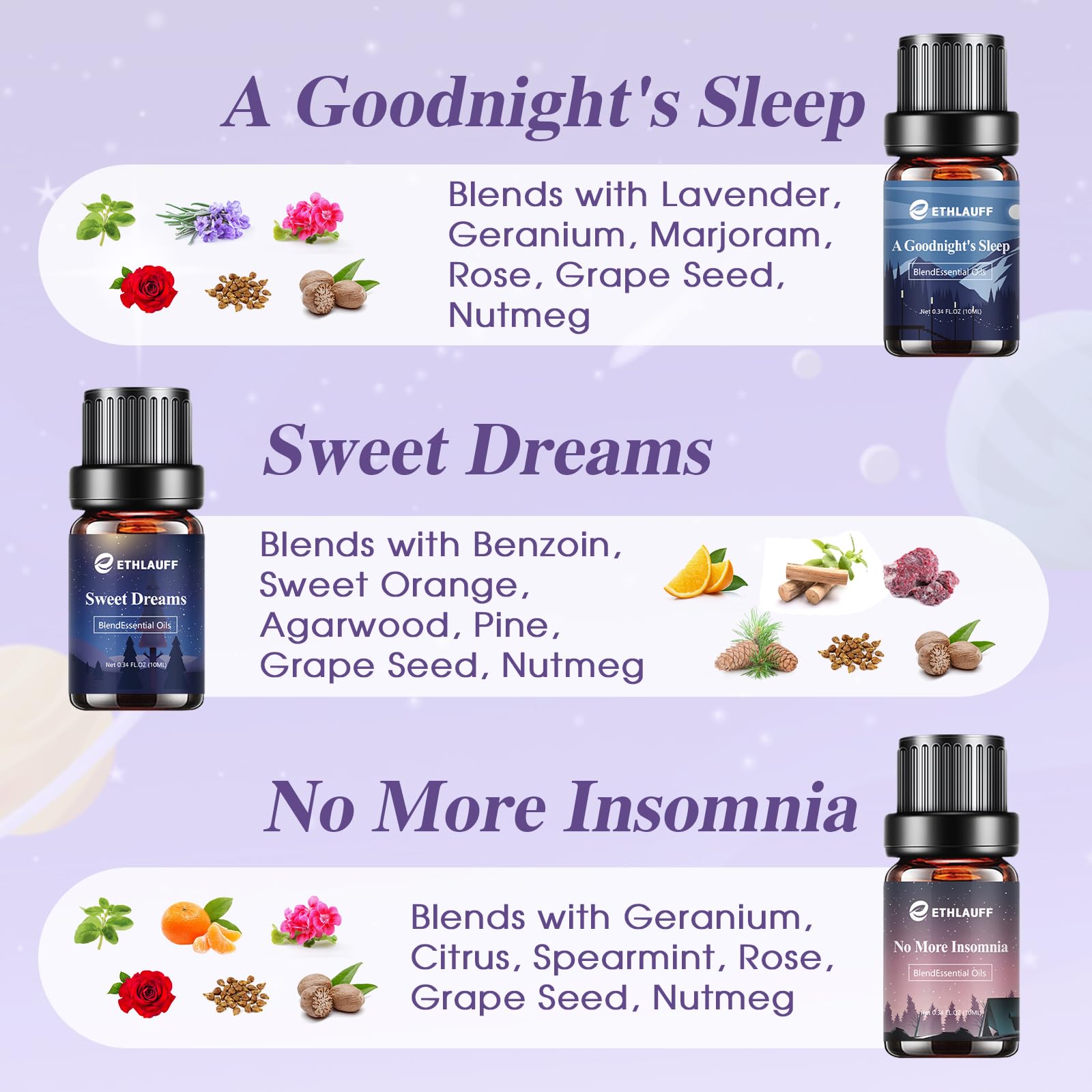 Ethlauff Stress Relief image featuring peppermint and lemongrass blend