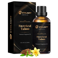 Ethlauff Sweetest Taboo fragrance oil bottle for candles and soaps, offering a bold, masculine aroma.