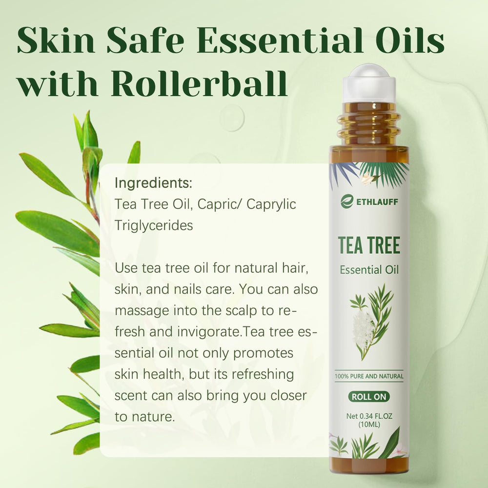 Ethlauff Tea Tree Roll-On aroma provides refreshing aromatherapy on skin.