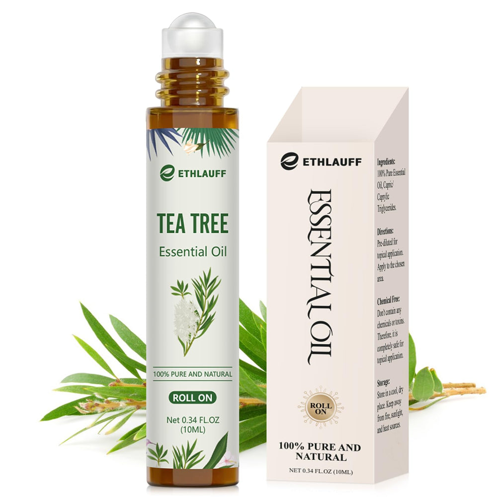 Ethlauff Tea Tree Roll-On bottle for pure, portable cleansing.