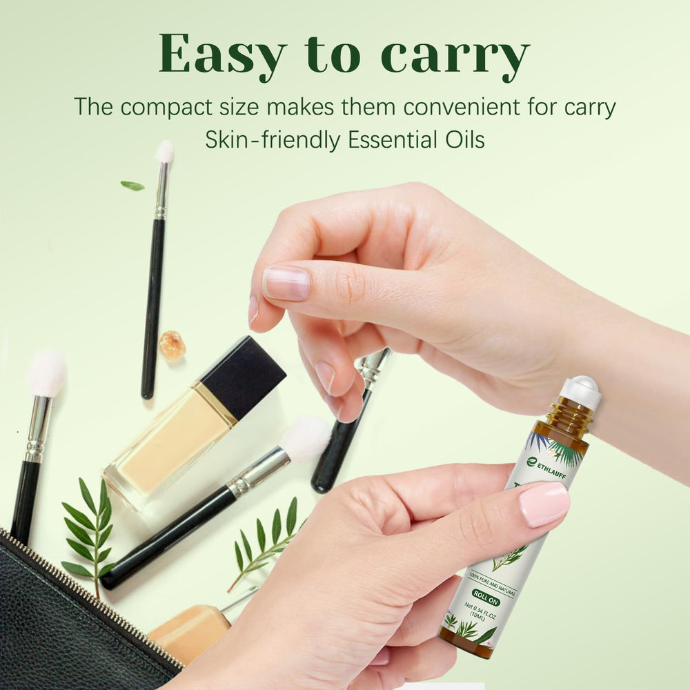 Ethlauff Tea Tree Roll-On travel-size for easy airport-friendly wellness.
