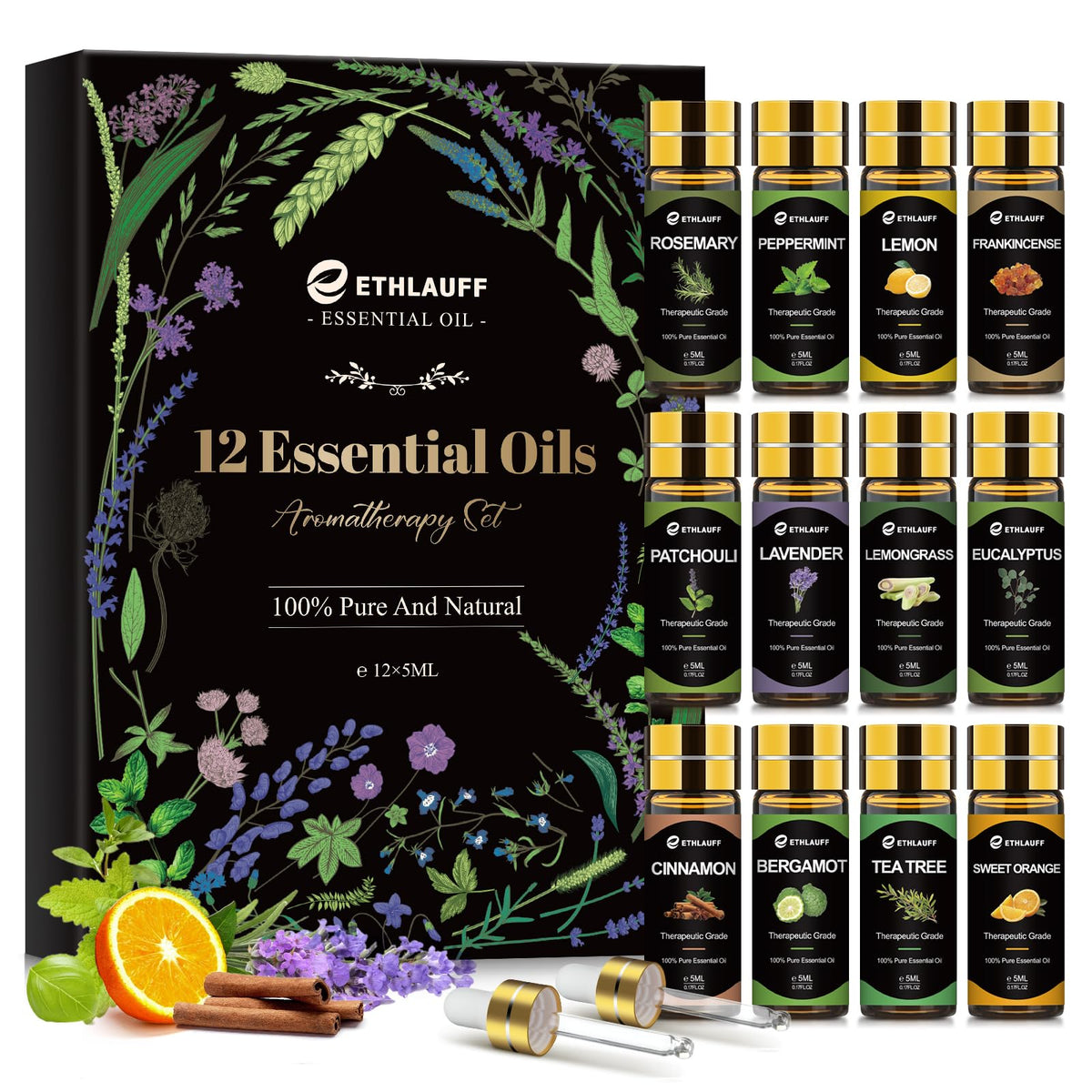 Ethlauff essential oil tea tree bottle for diffuser and skincare routines