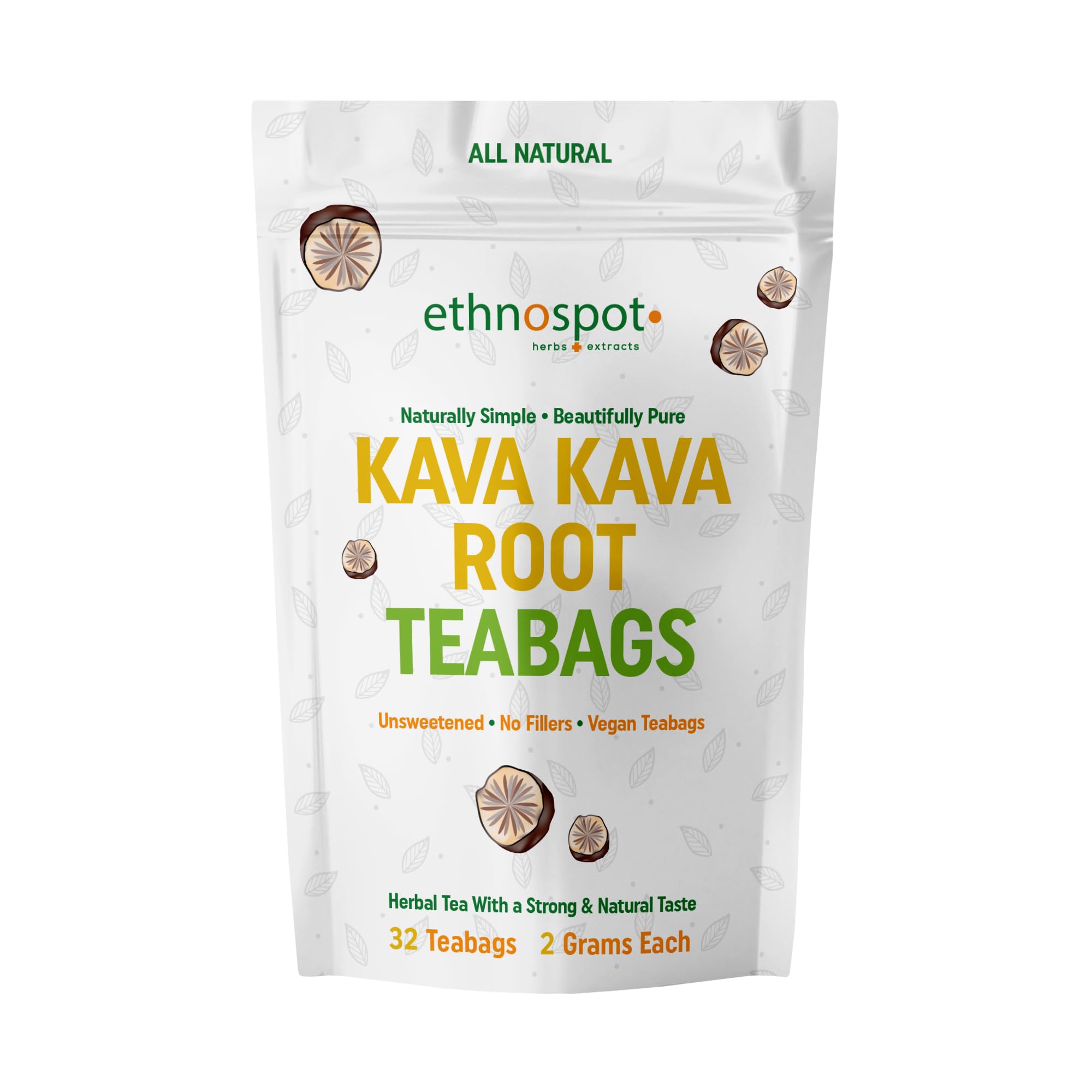 Ethnospot Kava Kava Root Tea Bag closeup for a calming evening ritual