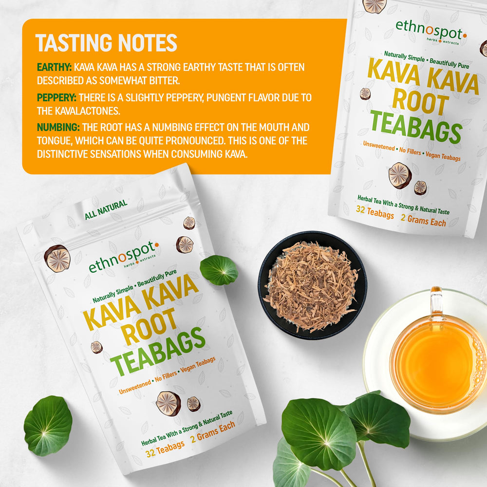 Ethnospot Kava Kava Root Tea Cup with steam signals soothing ritual