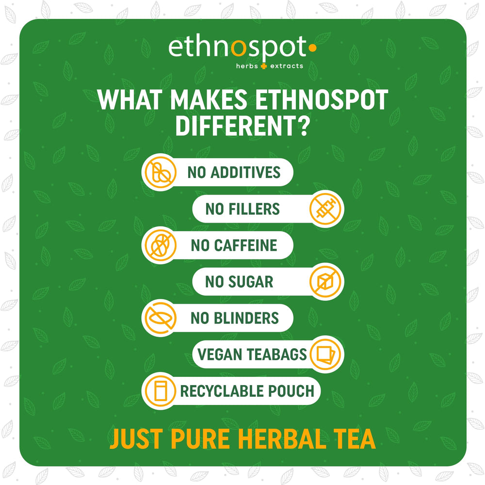 Ethnospot Kava Kava Root Tea Bag natural leaves emphasize purity