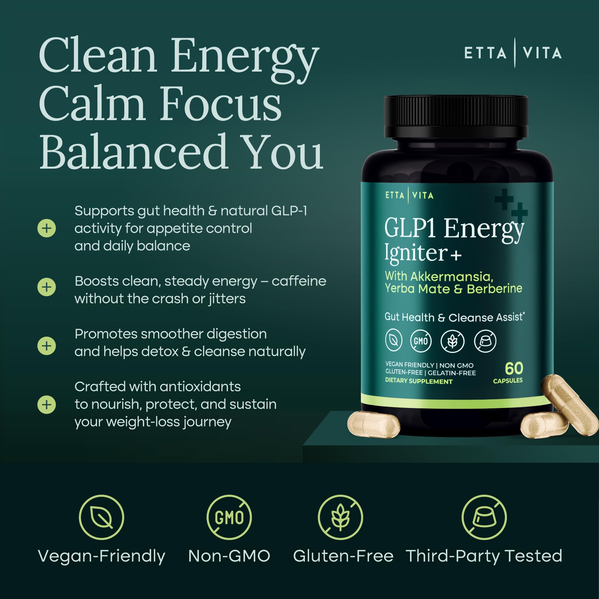 Etta Vita DigeSEB bottle aids efficient breakdown of fats, proteins, and carbs.