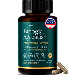 Etta Vita Fadogia Agrestis bottle front showing premium blend for potential energy support and recovery.
