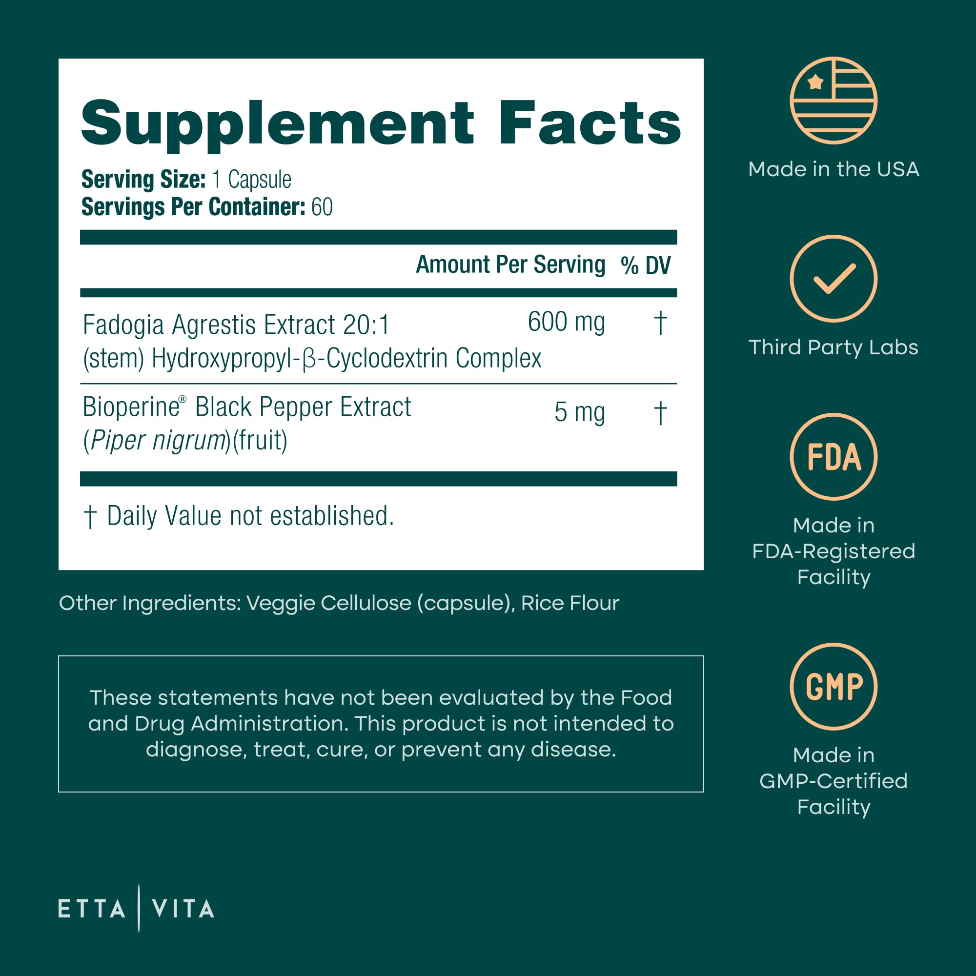Etta Vita Fadogia Agrestis pour shot captures convenient serving and quick shake with water.