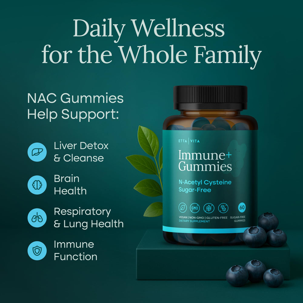 Etta Vita NAC gummies ingredients highlight natural flavor and plant-based, sugar-free formulation
