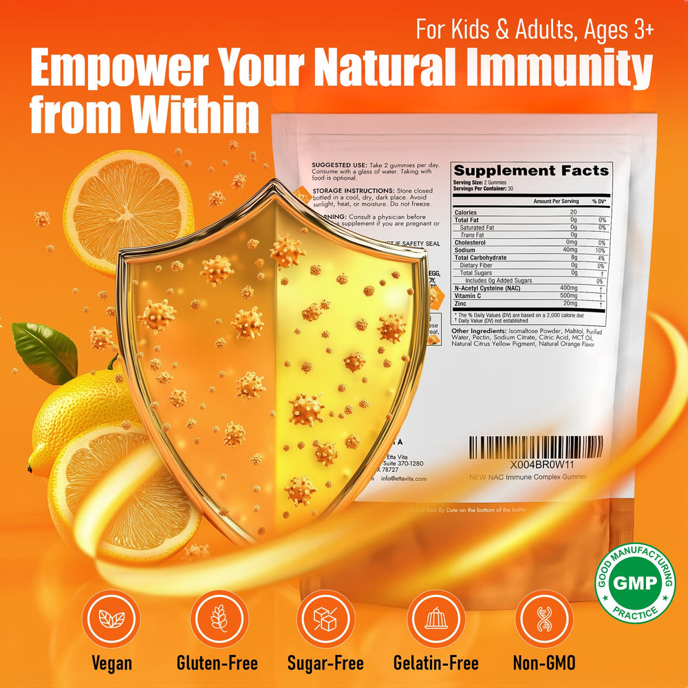 Kids enjoying chewed Etta Vita NAC gummies for daily immune support.