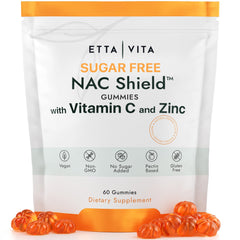 Etta Vita sugar-free NAC gummies in travel packaging for easy portability.