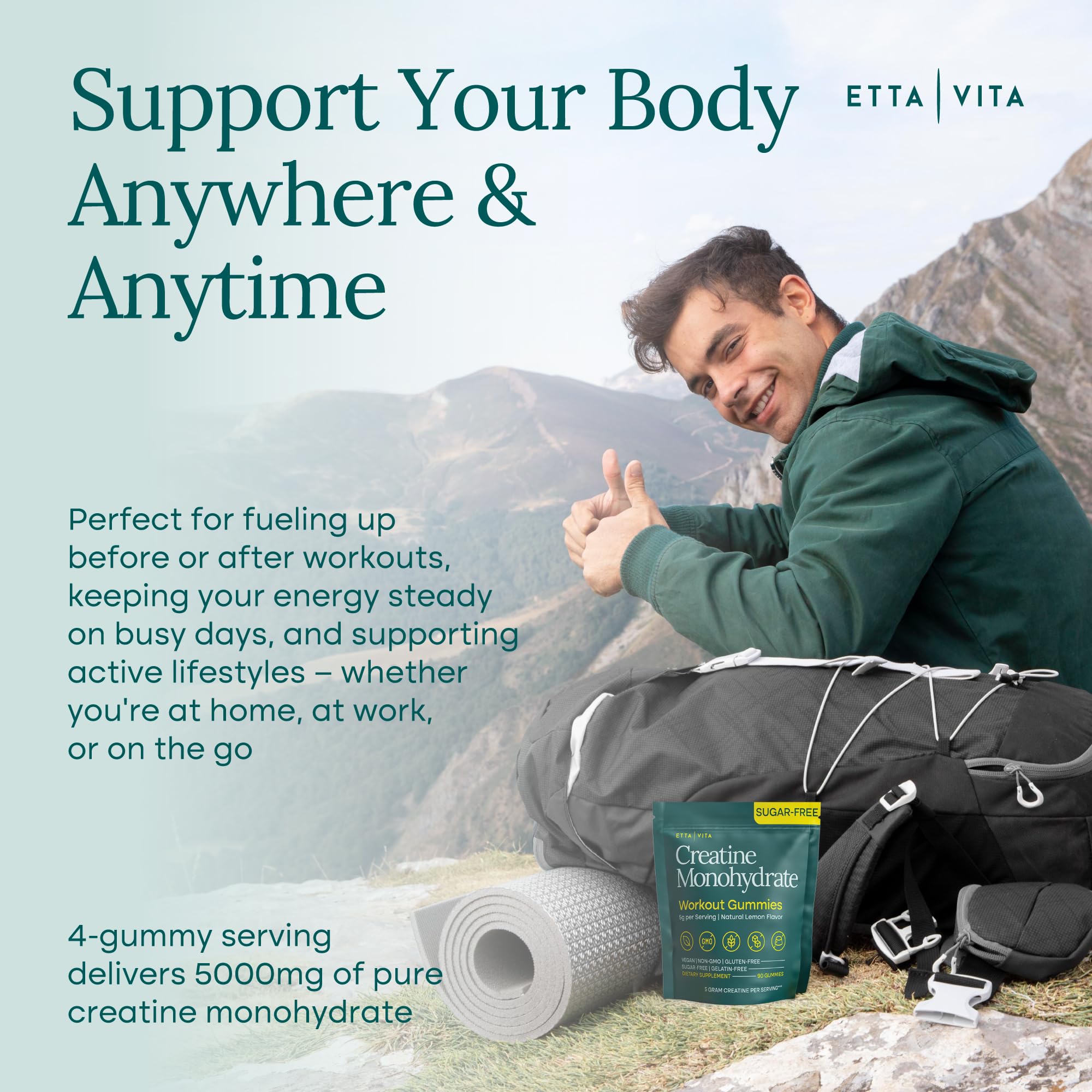 Etta Vita soft chew texture close-up communicates gentle digestion.