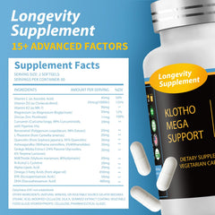 Etzion Klotho Mega Support packaging highlighting clean-label formula.
