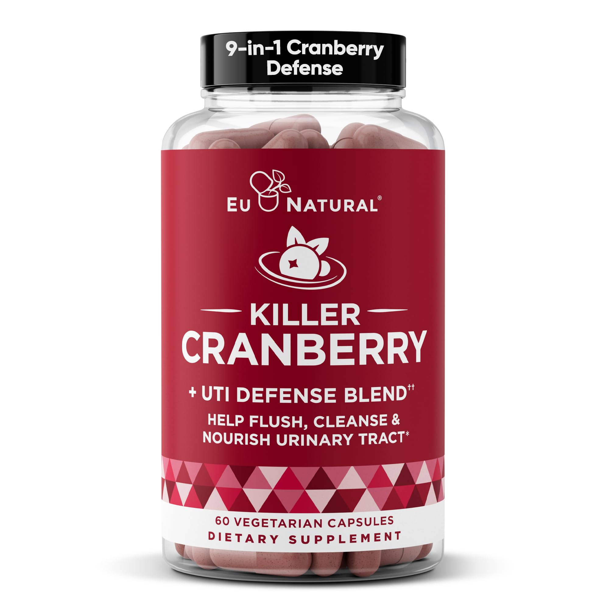 Eu Natural 9-In-1 Cranberry Pills bottle for daily urinary support