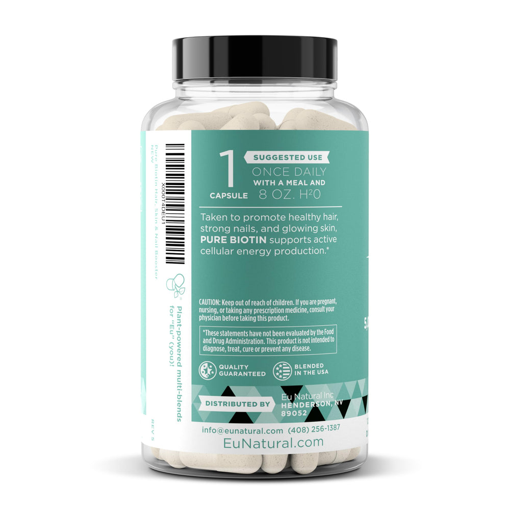 Daily-use scene featuring Eu Natural Biotin 5000 mcg.