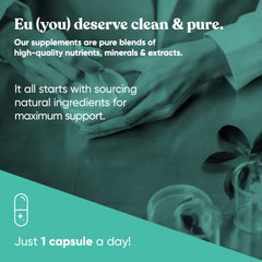 Close-up label of Eu Natural Biotin 5000 mcg.