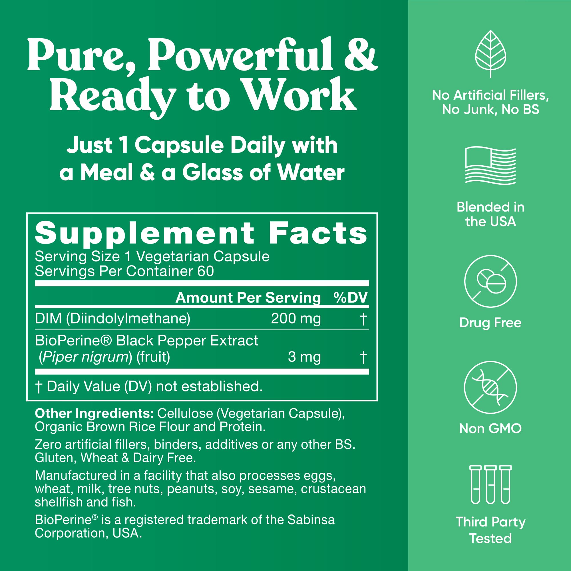 Eu Natural DIM ingredient note suggesting focus on natural balance and energy support.