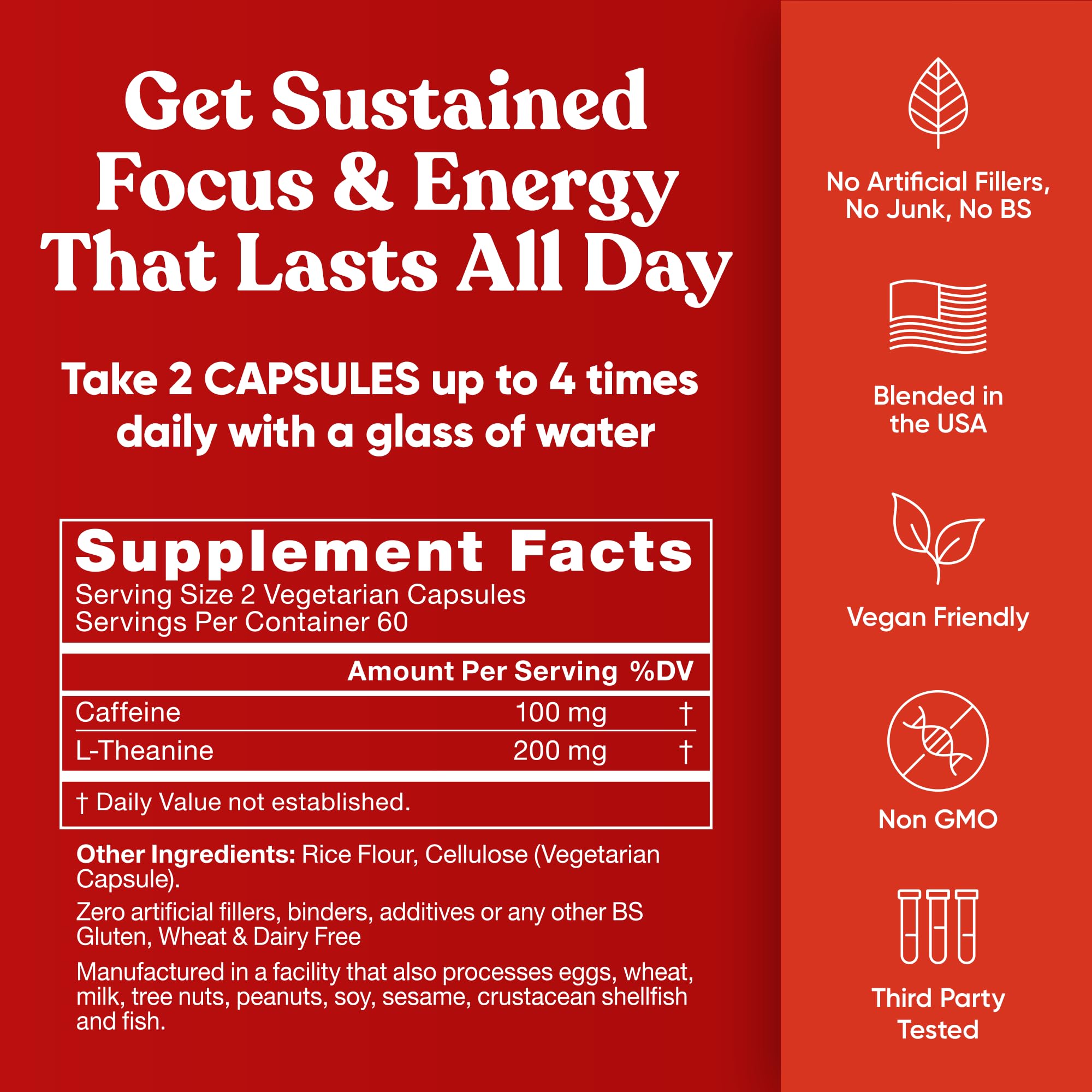 Eu Natural Elite Caffeine capsules dispense image shows compact daily supplement routine