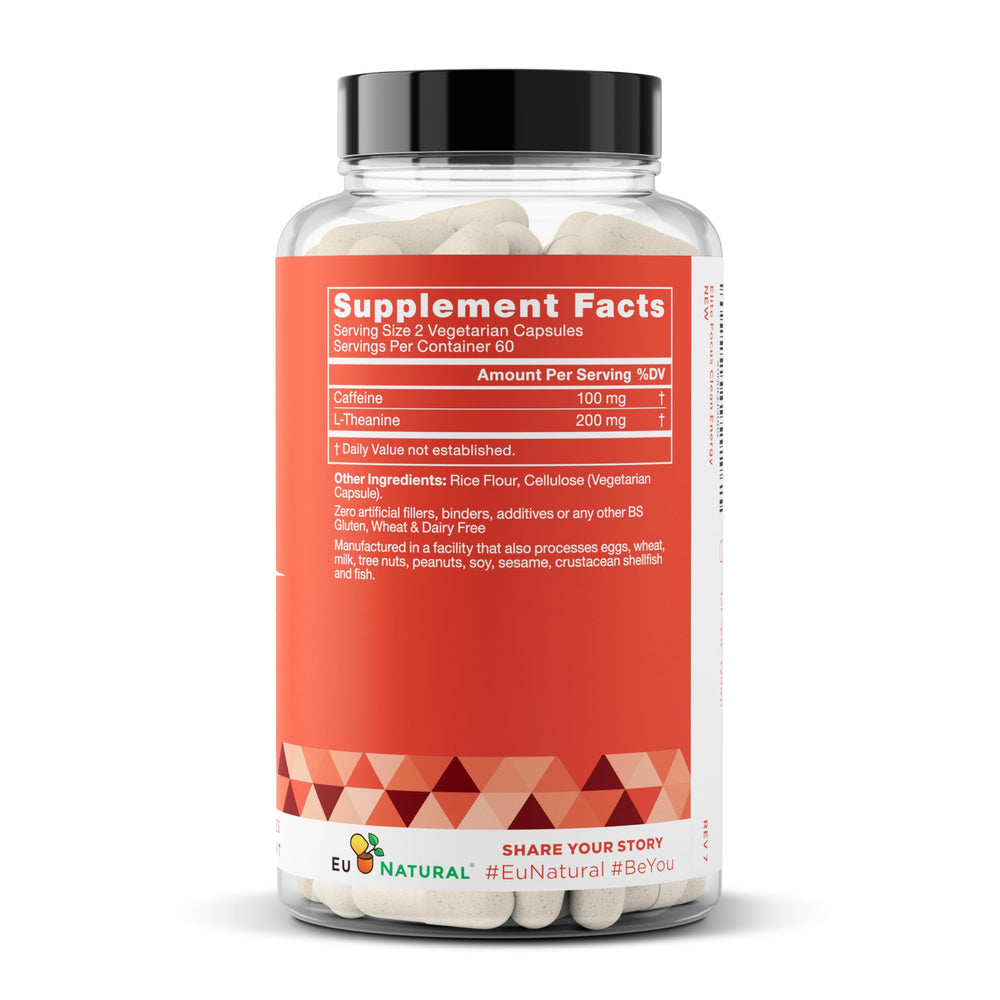 Eu Natural Elite Caffeine health-commitment banner highlights Vitamin Angels partnership