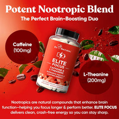 Eu Natural Elite caffeine pills soft capsules ready for daily energy and focus.