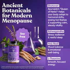 Eu Natural Menopause Balance capsules highlight vegetarian capsules for daily use.