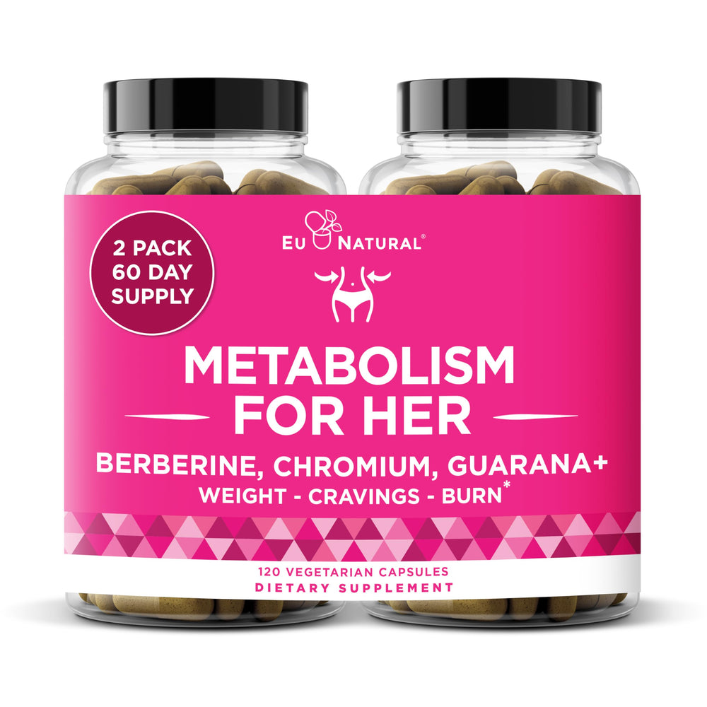 Eu Natural Metabolism for Her bottle and capsules support appetite awareness.