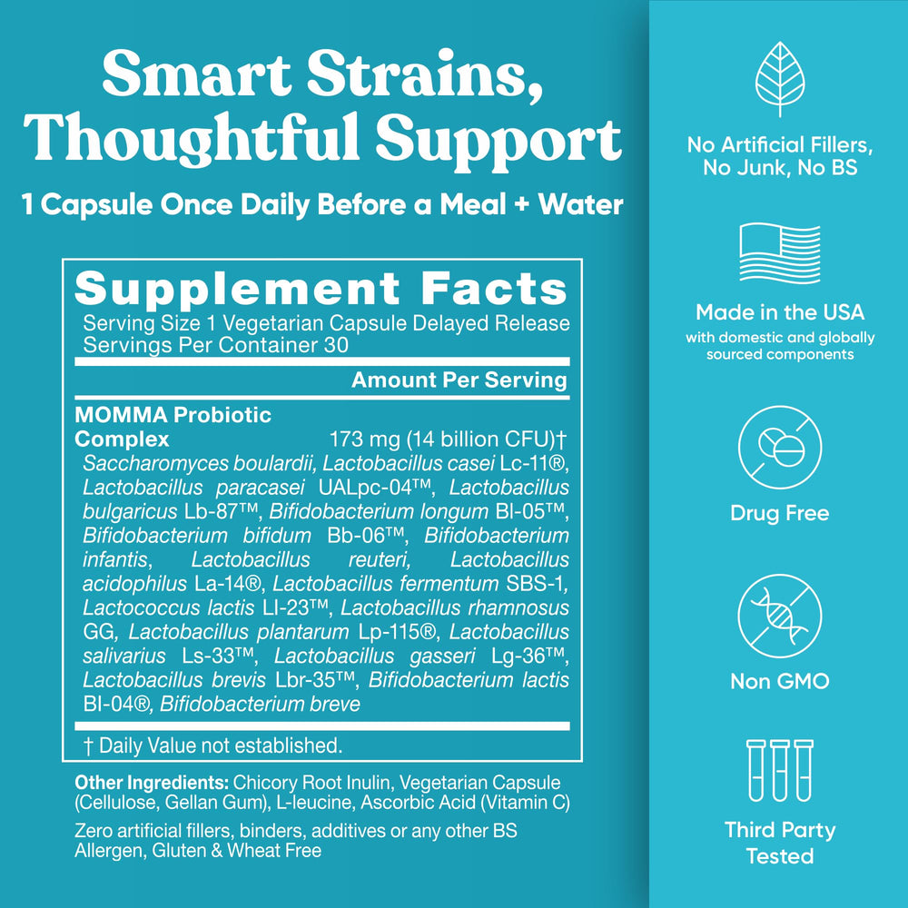 Eu Natural Momma capsules being poured for easy daily use