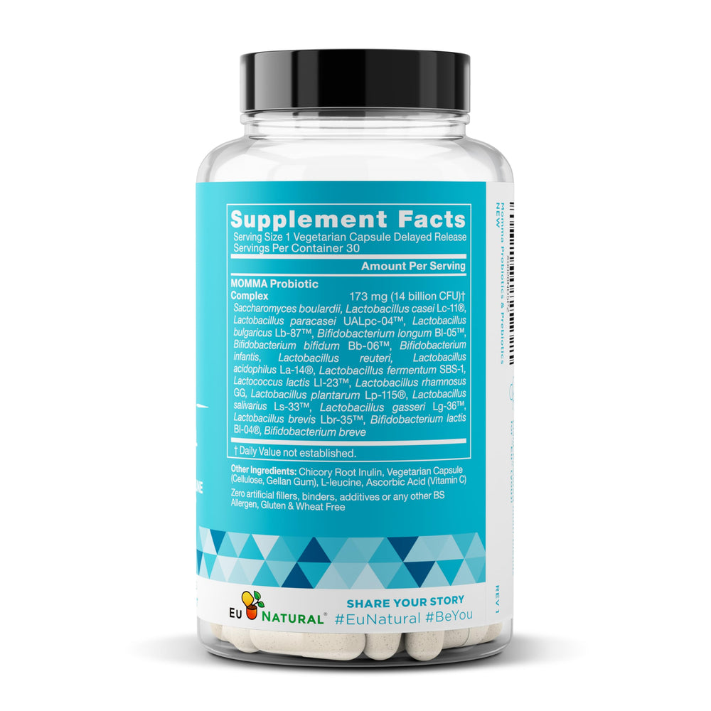 Eu Natural Momma packaging notes Vitamin Angels partnership