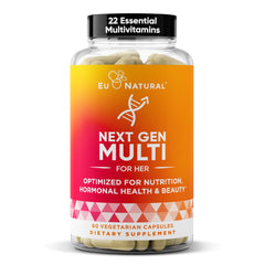 Eu Natural Next Gen Multivitamin for Women bottle front highlights daily wellness.